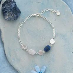 AESTHETIC LAPIS LAZULI ROSE QUARTZ BRACELET