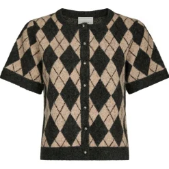 ALLESTAR CHECK KNIT CARDIGAN | BEIGE