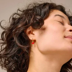 AMORE HOOPS | FORGYLDT/RØD