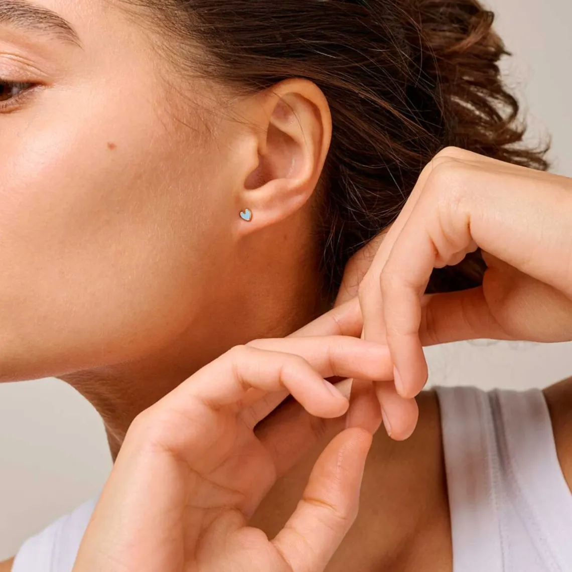 AMORE ØRESTIKKER | FORGYLDT/STEEL BLUE