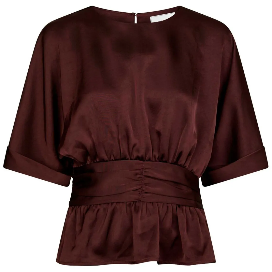 ANNEGRET HEAVY SATEEN BLOUSE | BURGUNDY