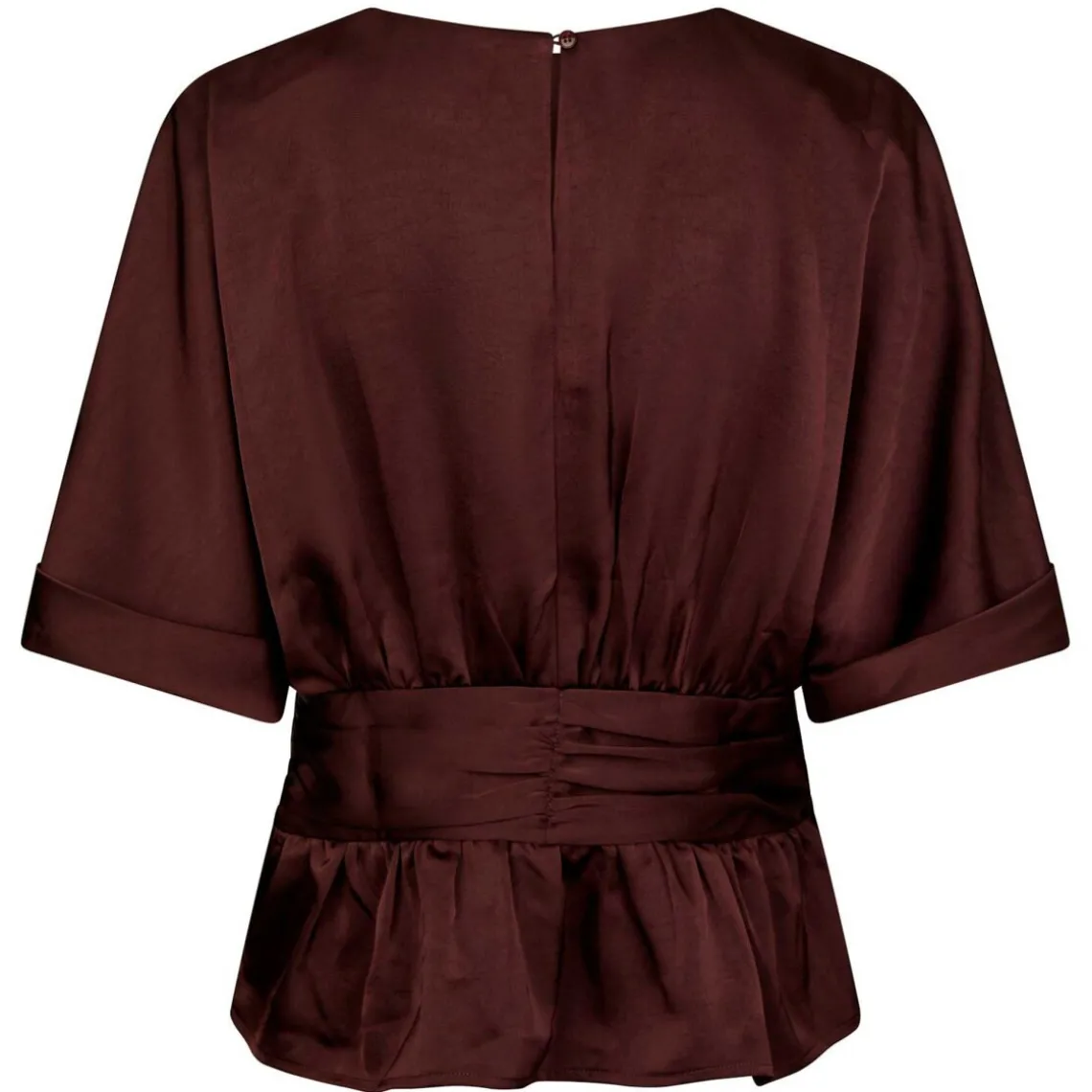 ANNEGRET HEAVY SATEEN BLOUSE | BURGUNDY