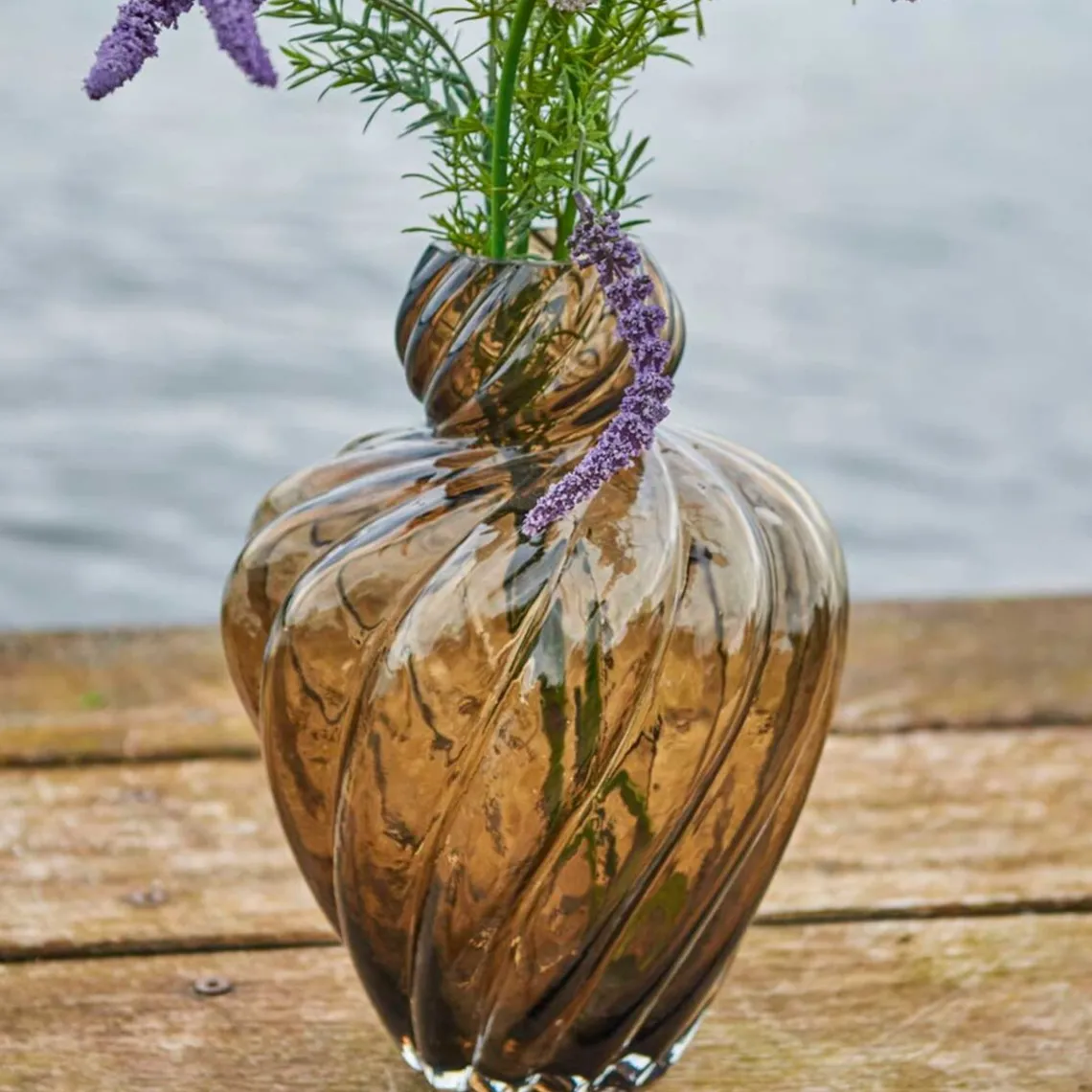 ART VASE I GLAS D21XH30 CM | BRUN