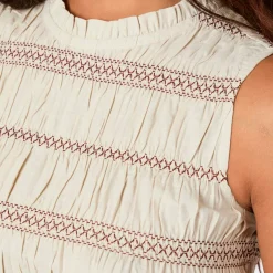 ATIKA DECO SMOCK DRESS | IVORY