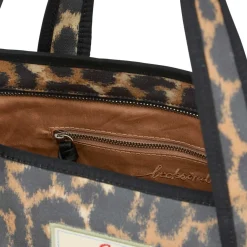 AUBREY LEOPA COATED BAG | BLACK