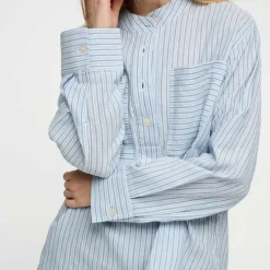 AYLA STRIPE SHIRT | LIGHT BLUE/ECRU/NAVY