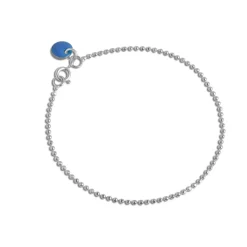 BALL CHAIN ARMBÅND | SØLV M/CORNFLOWER