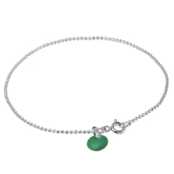 BALL CHAIN ARMBÅND | SØLV M/PETROL GREEN