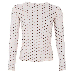 BCJENNIE DOTTED MESH BLOUSE | CREAM