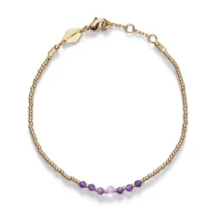 BEAD & GEM BRACELET | PINK LAVENDER