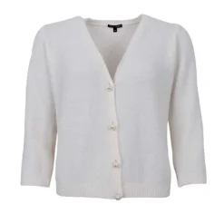BELLA PEARL KNIT CARDIGAN | OFF WHITE