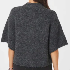 BENUTA FLUFFY KNIT CARDIGAN | ANTRACITE MELANGE