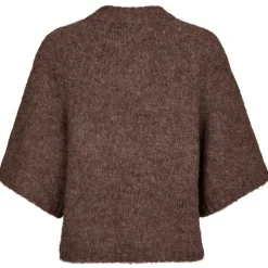 BENUTA FLUFFY KNIT CARDIGAN | LIGHT BROWN