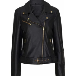 BIKER JACKET | SORT M/GULD
