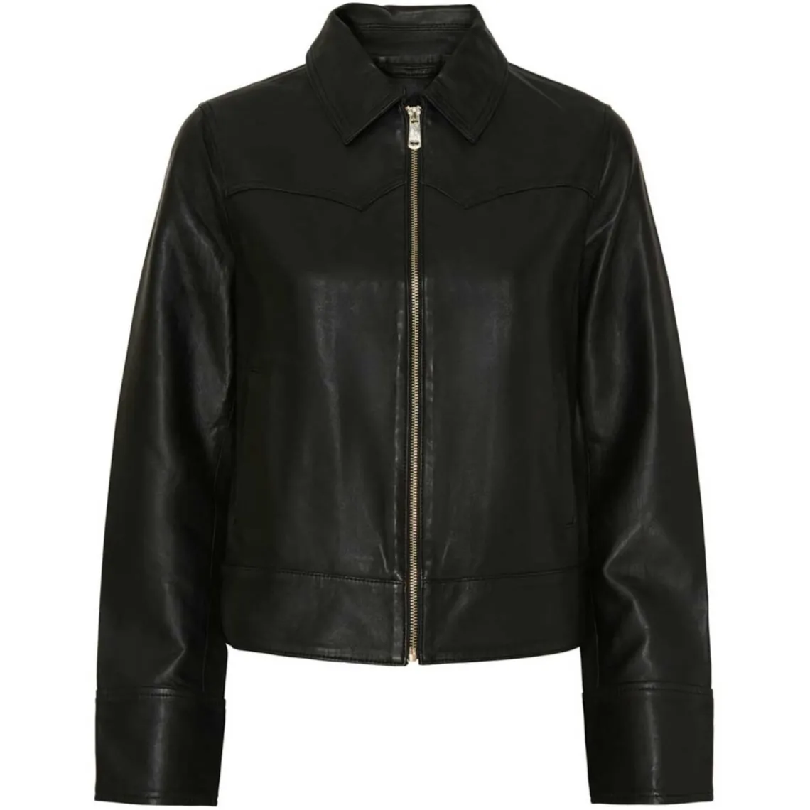 BLØD LÆDERJAKKE | BLACK M/LIGHT GOLD