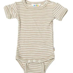 BODYSTOCKING M/KORTE ÆRMER I ULD & SILKE | SAND