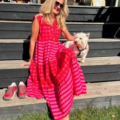 BOLOGNE DRESS | RØD/PINK