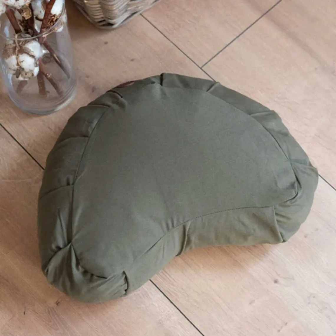 CALM CRESCENT MEDITATION CUSHION | DARK OLIVE