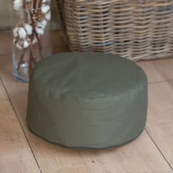 CALM ORGANIC COTTON ROUND MEDITATION CUSHION | DARK OLIVE