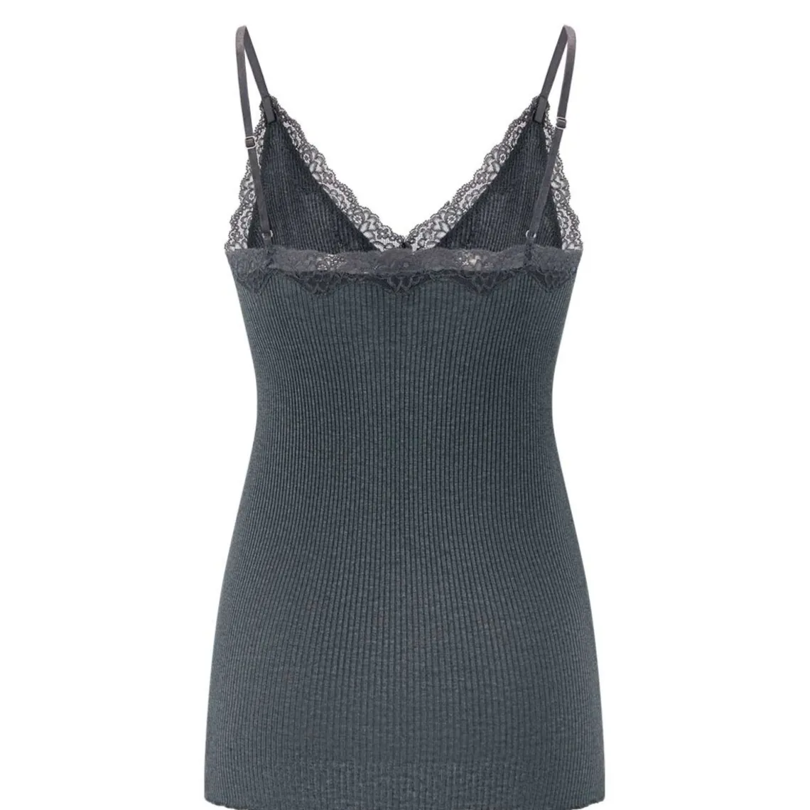CAMISOLE W/LACE | MØRK GRÅ