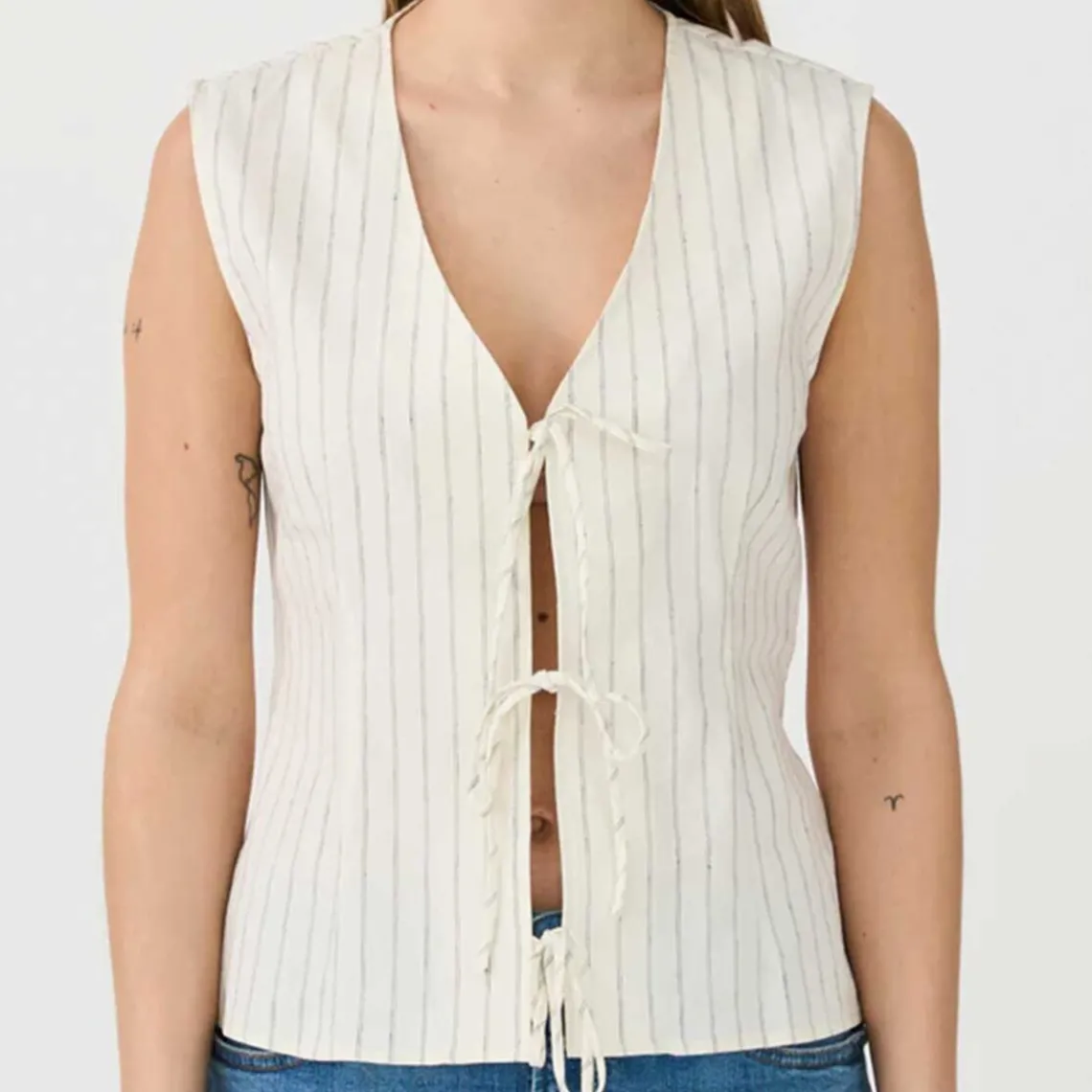 CARINA TIE VEST | ECRU