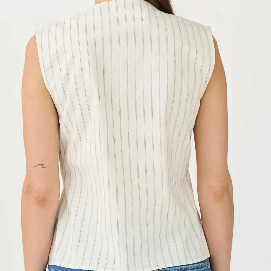 CARINA TIE VEST | ECRU