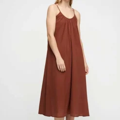 CAVE GAUZE DRESS | DARK TERRACOTTA