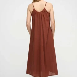 CAVE GAUZE DRESS | DARK TERRACOTTA