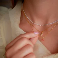 CHERRY NECKLACE FORGYLDT | RED