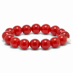 CHUNKY STRETCH ARMBÅND | RØD JADE