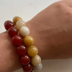 CHUNKY STRETCH ARMBÅND | RØD JADE