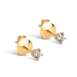 CLARA STUDS FORGYLDT | WHITE CZ