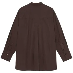 CLEAN POPLIN SKJORTE | DARK BROWN