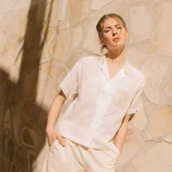 CROCHET PATCH SHIRT | BLANCO