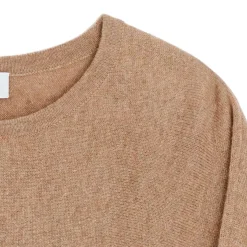 CURVED CASHMERE SWEATER | MINK