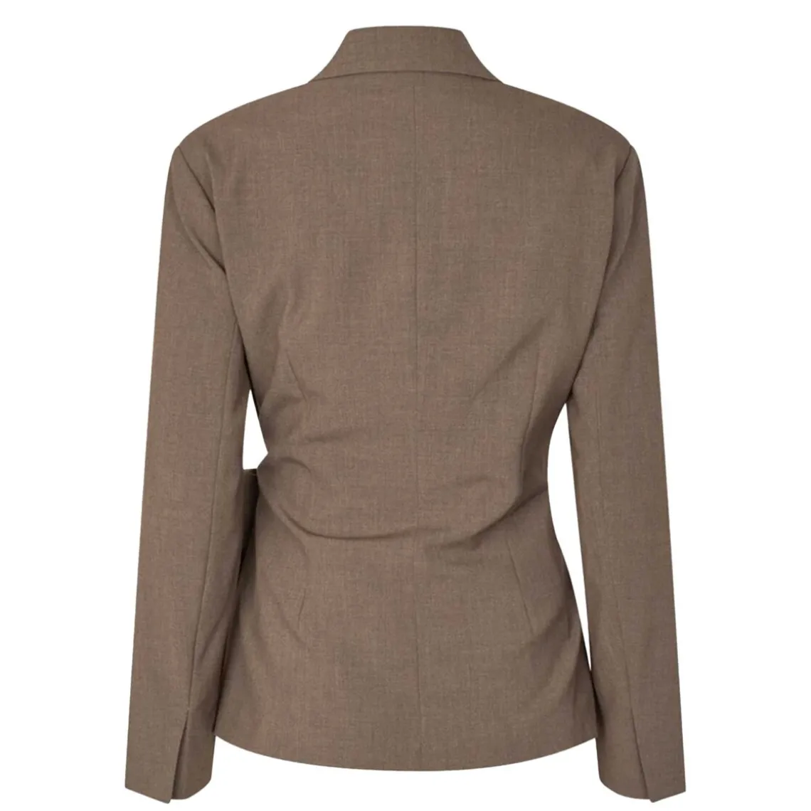 DAKOTA WRAP BLAZER | MID BROWN MELANGE
