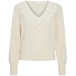 DAREL STRIK M/V-HALS | OATMEAL MELANGE