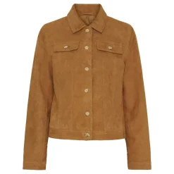 DENIM JAKKE I RUSKIND | COGNAC