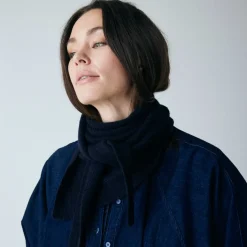 DOHA CASHMERE TØRKLÆDE LARGE | NAVY