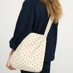 DOTTED CROSS BODY BAG | ECRU/BLACK DOTS