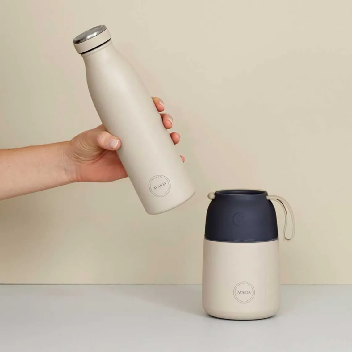 DRIKKEFLASKE 500 ML | CREAM BEIGE