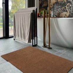 DØRMÅTTE ENSFARVET 60X90 CM | COGNAC