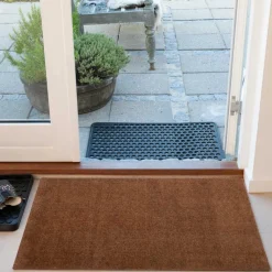 DØRMÅTTE ENSFARVET 60X90 CM | COGNAC