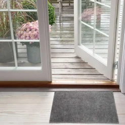 DØRMÅTTE ENSFARVET 40X60 CM | STÅL GRÅ