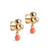 EARRING NARA BALL FORGYLDT | LIGHT CORAL