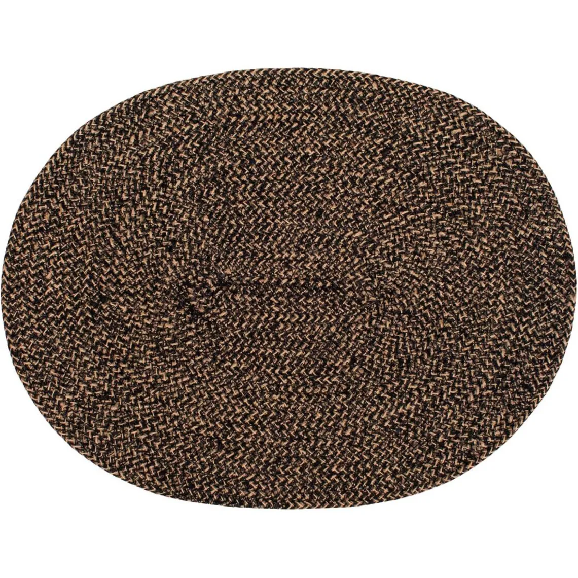 ELLA DÆKKESERVIET OVAL 45X35 CM | SORT/NATUR