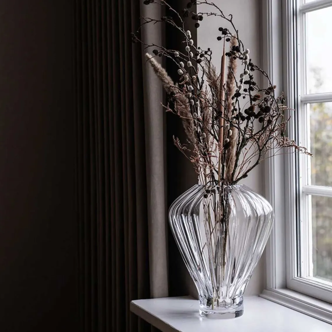 EVELYN VASE LARGE 35 CM | CLEAR