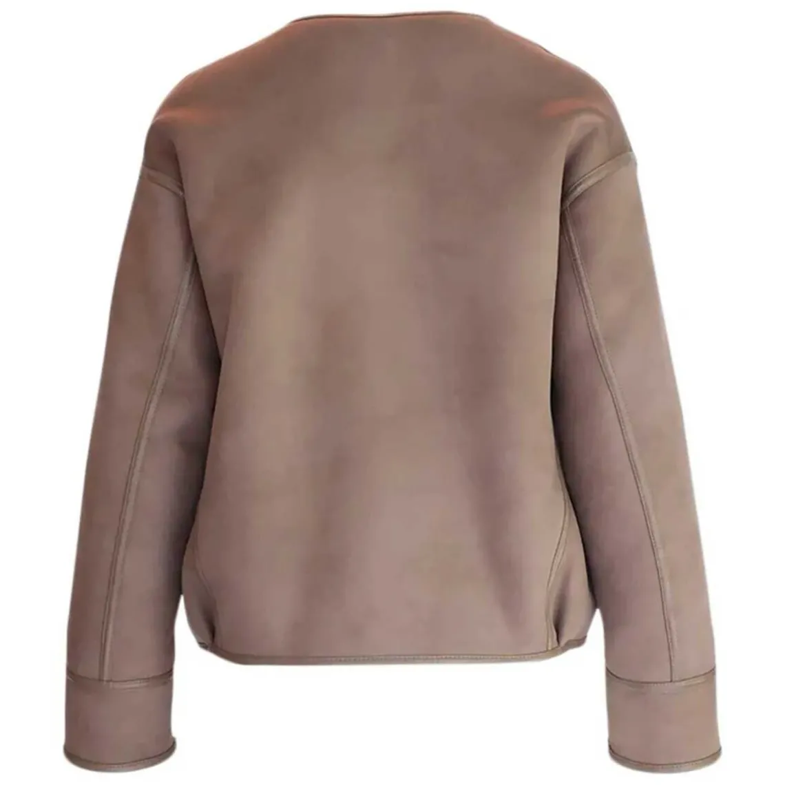 FAKE FUR JAKKE | TAUPE