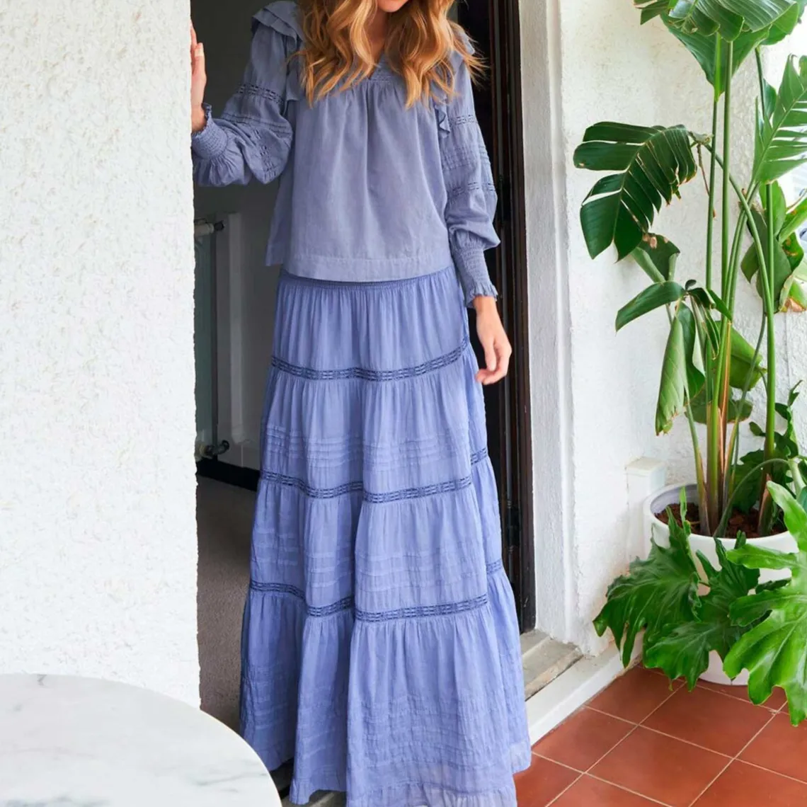 FELICIA VOILE NEDERDEL | SMOKE BLUE