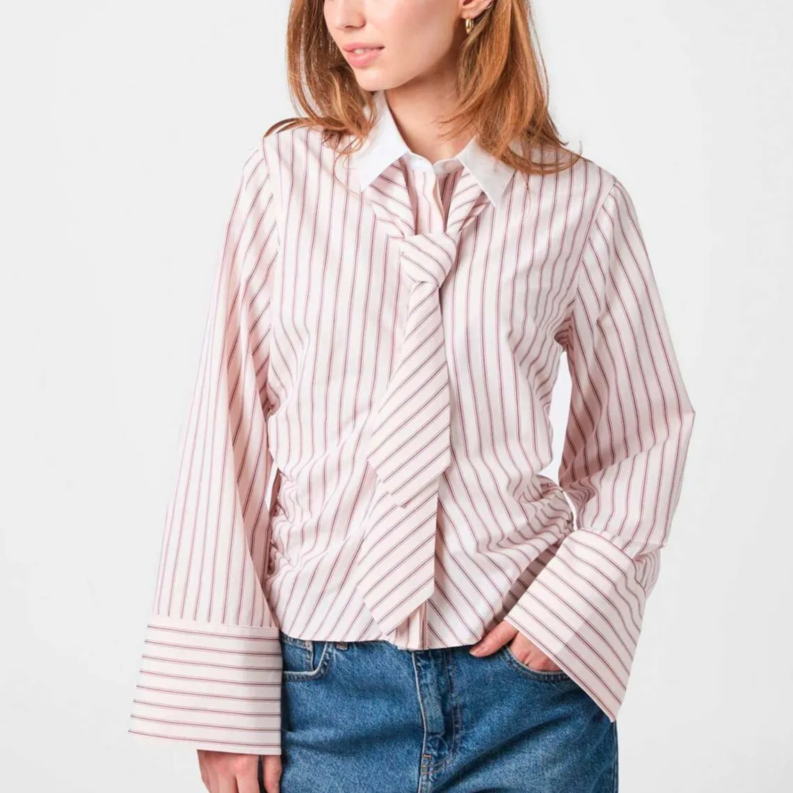 FRANSESCA STRIPE SHIRT | ROSE